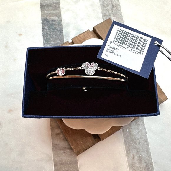 New Swarovski Minnie Gold Bangle Bracelet - Picture 2 of 5